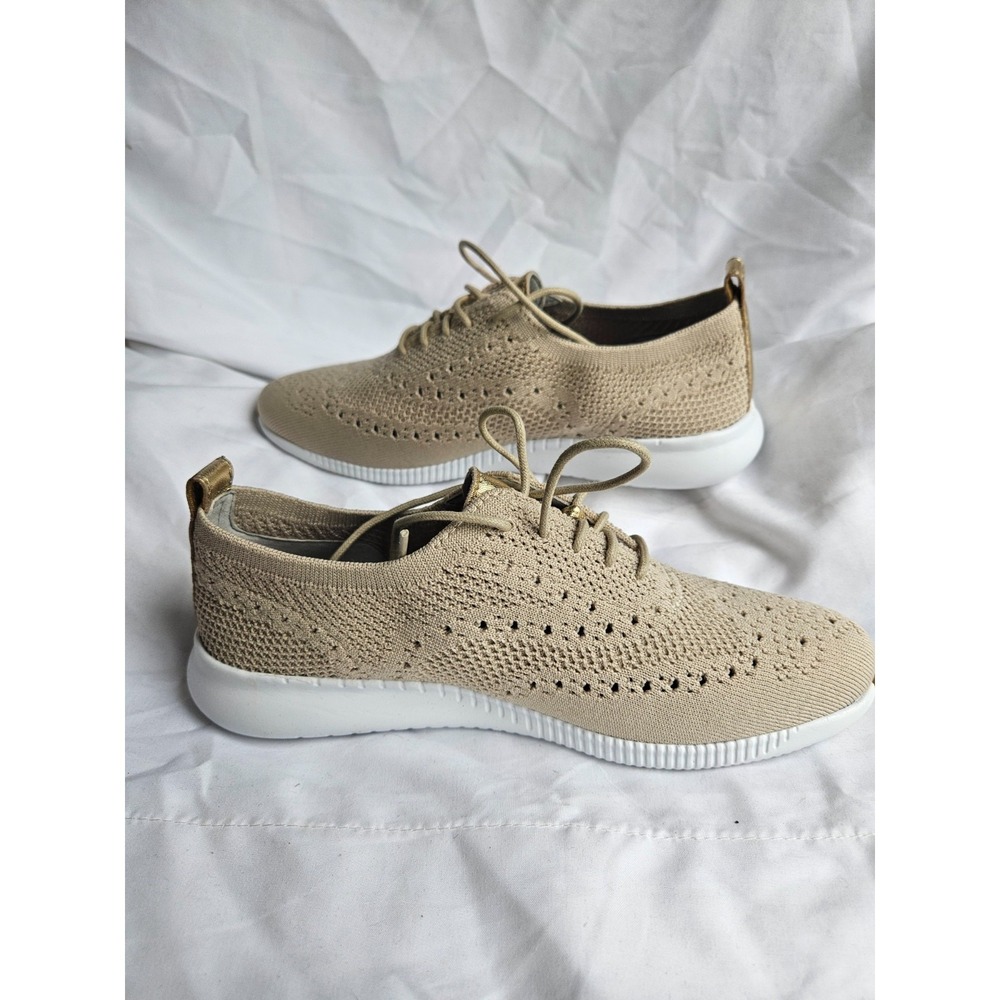 COLE HAAN WOMEN'S 2.ZEROGRAND STITCHLITE OXFORD RYE KNIT/OPTIC WHITE SIZE 6